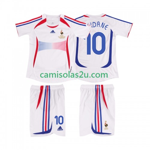 Camisolas de futebol França ZIDANE 10 2006 Retro Criança Equipamento Alternativa Manga Curta Camisolas de futebol França ZIDANE 10 2006 Retro Criança Equipamento Alternativa Manga Curta